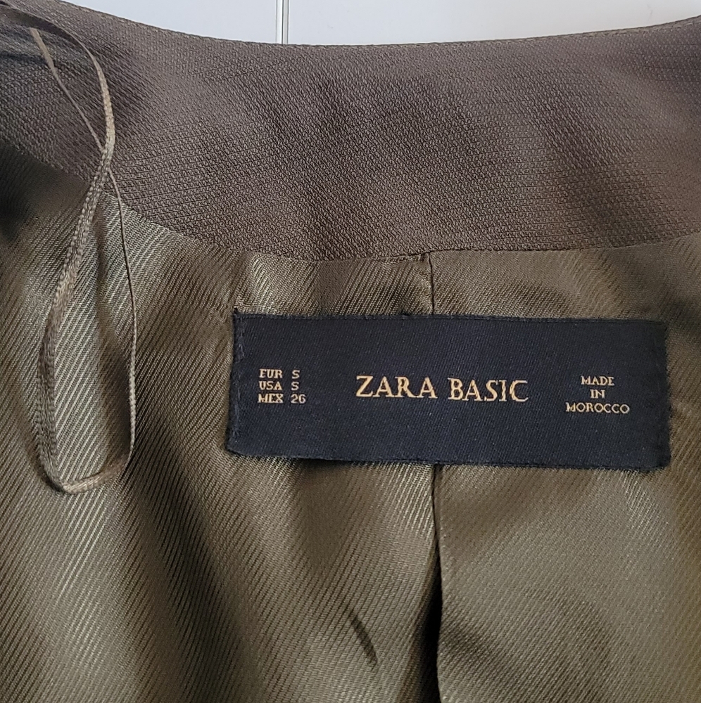 Zara Basic Green Draped Front Blazer - image 6